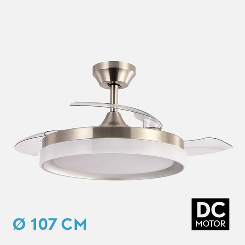 Abrila ZENIT Níquel - Ventilador de Techo Aspas Retráctiles 72 W F