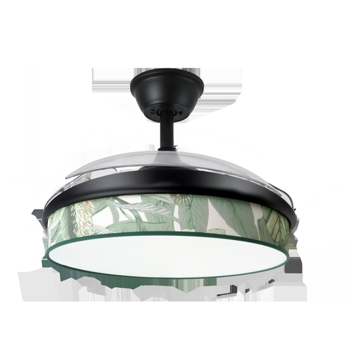 Abrila MODA Negro/Verde - Ventilador de Techo Aspas Retráctiles 72 W F