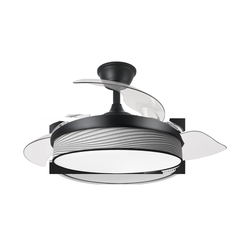 Abrila MODA Negro/Surco Gris - Ventilador de Techo Aspas Retráctiles 72 W F