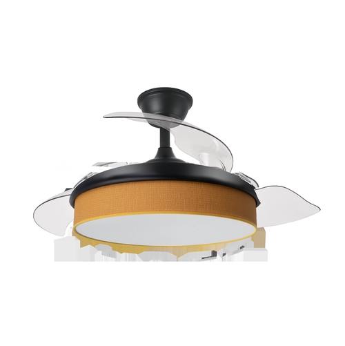 Abrila MODA Negro/Naranja - Ventilador de Techo Aspas Retráctiles 72 W