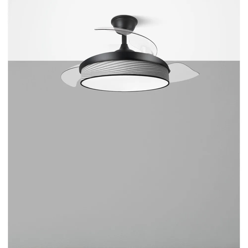 Abrila MODA Negro/Surco Gris - Ventilador de Techo Aspas Retráctiles 72 W