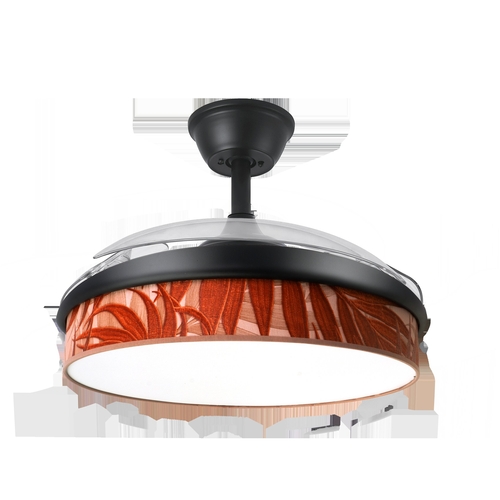 Abrila MODA Negro/Caldera - Ventilador de Techo Aspas Retráctiles 72 W