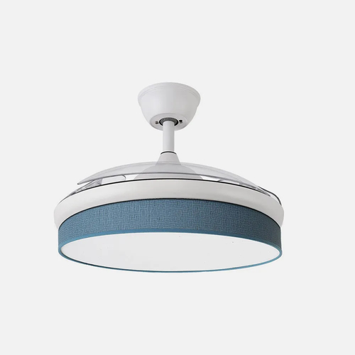 Abrila MODA Blanco / Azul - Ventilador de Techo Aspas Retráctiles 72 W F