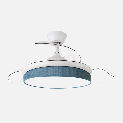 Abrila MODA Blanco / Azul - Ventilador de Techo Aspas Retráctiles 72 W F