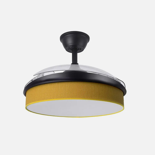 Abrila MODA Negro/Amarillo - Ventilador de Techo Aspas Retráctiles 72 W F