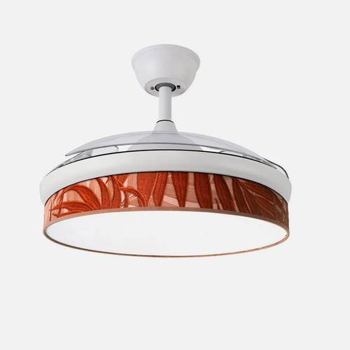 Abrila MODA Blanco/Caldera - Ventilador de Techo Aspas Retráctiles 72 W