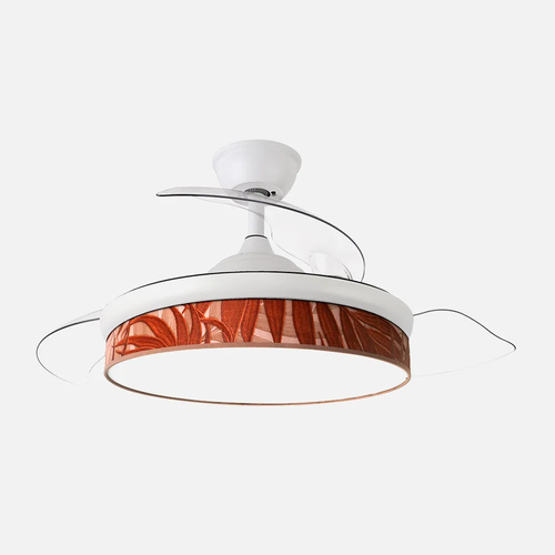 Abrila MODA Blanco/Caldera - Ventilador de Techo Aspas Retráctiles 72 W