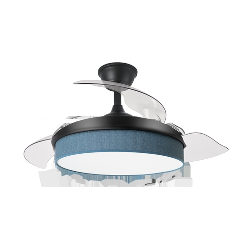 Abrila MODA Negro/Azul - Ventilador de Techo Aspas Retráctiles 72 W F