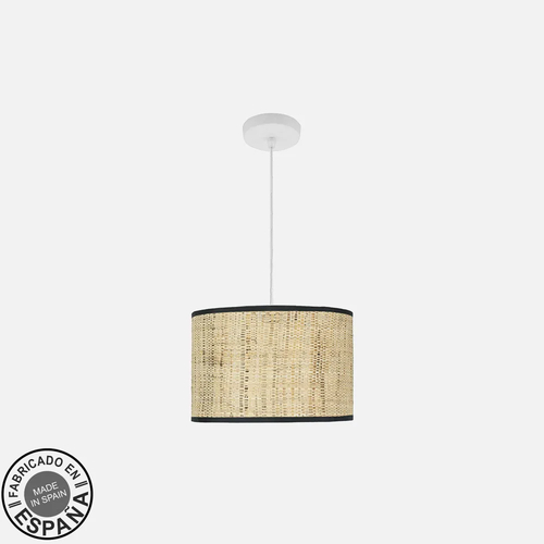 Abrila MODA Blanco/Cañizo Oscuro - Colgante Moderno 1xE27 30 cm