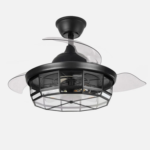 Abrila TORNADO Negro - Ventilador de Techo Aspas Retráctiles 5xe27