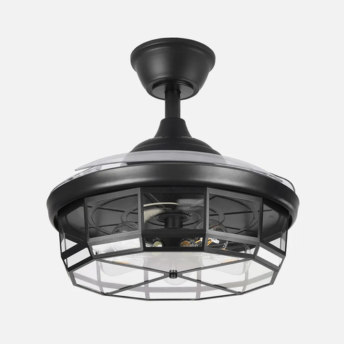 Abrila TORNADO Negro - Ventilador de Techo Aspas Retráctiles 5xe27