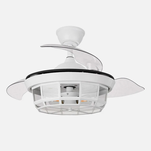 Abrila TORNADO Blanco - Ventilador de Techo Aspas Retráctiles