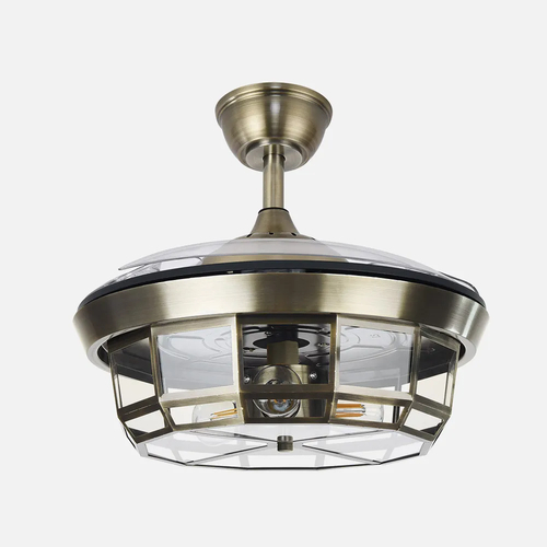 Abrila TORNADO Cuero - Ventilador de Techo Aspas Retráctiles 220-240 V