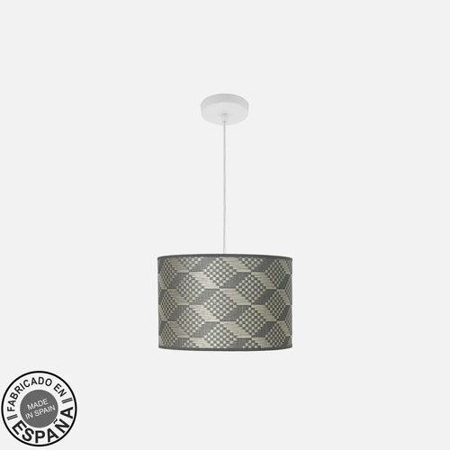 Abrila MODA Blanco/Tetris Gris - Colgante Moderno 1xE27 30 cm