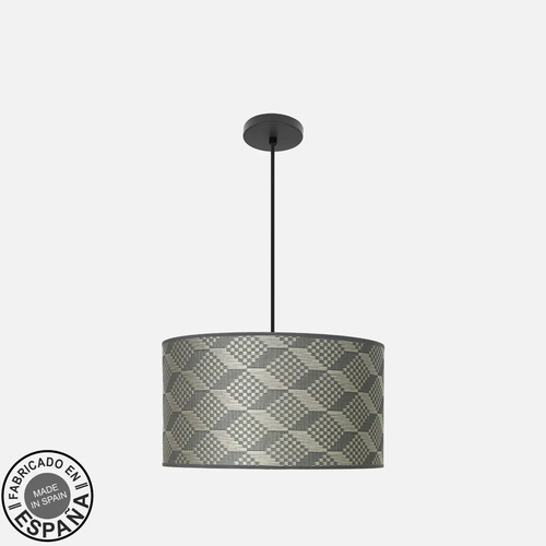 Abrila MODA Negro/Tetris Gris - Colgante Moderno 2xE27 40 cm