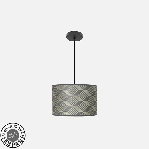Abrila MODA Negro/Tetris Gris - Colgante Moderno 1xE27 30 cm