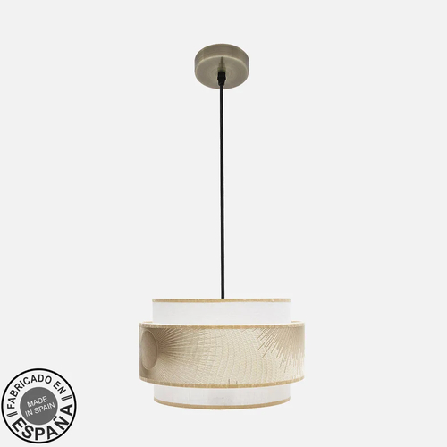 Abrila NEPAL Cuero/Blanco/Oro - Colgante Moderno 1xE27 30 cm