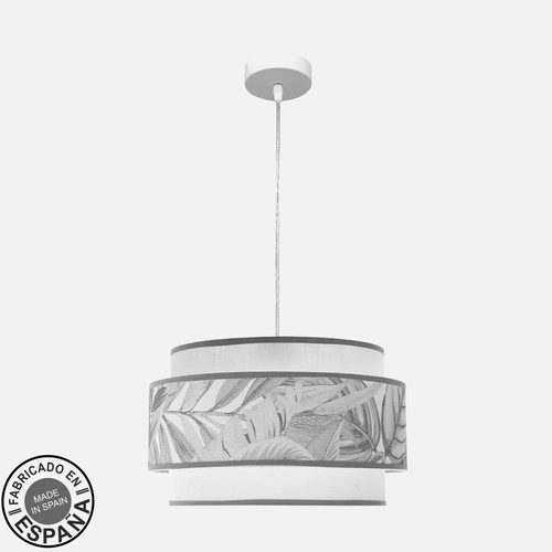 Abrila CAMERUN Blanco / Gris - Colgante Moderno 1xE27 40 cm