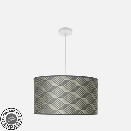 Abrila MODA Blanco/Tetris Gris - Colgante Moderno 3xE27 50 cm