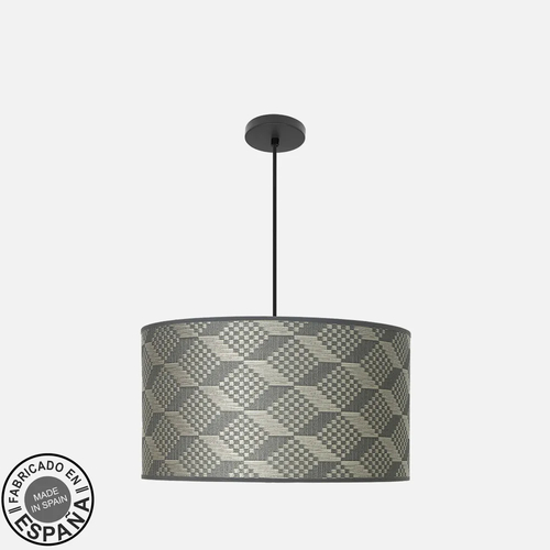 Abrila MODA Negro/Tetris Gris - Colgante Moderno 3xE27 50 cm