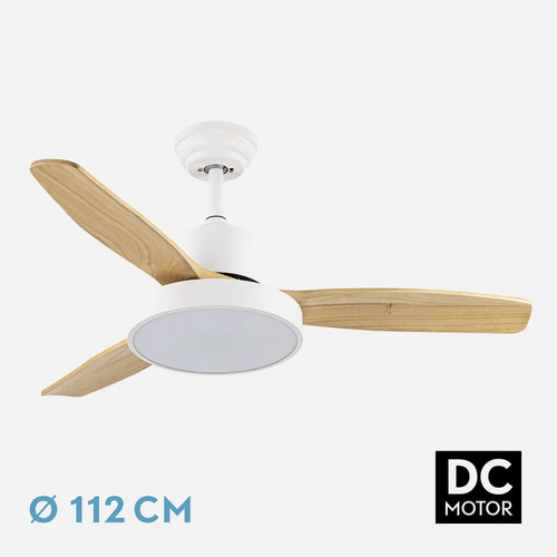 Abrila KAVALA Blanco/Haya - Ventilador de Techo Aspas Normales 48 W F