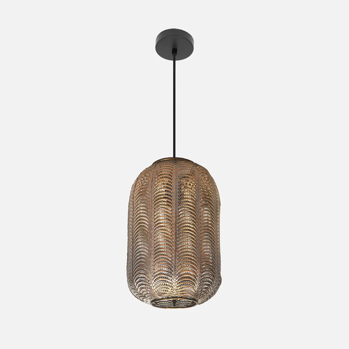 Abrila TRIKALA Negro/Cuero Envejecido - Colgante Moderno 60<145x26x26 cm