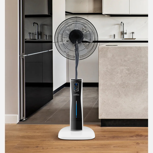 Abrila CORVO Blanco / Negro - Ventilador de Pie 220-240 V