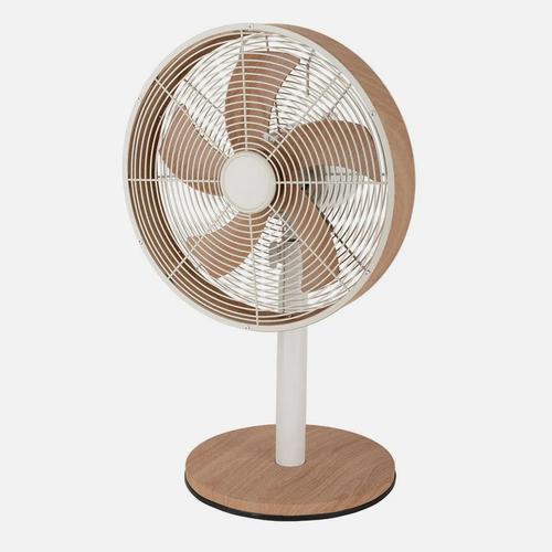 Abrila ALCAÑIZ Blanco/Haya - Ventilador de Sobremesa 220-240 V