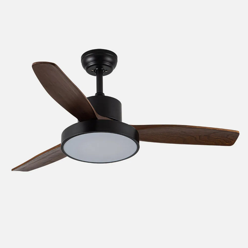 Abrila KAVALA Negro/Roble - Ventilador de Techo Aspas Normales 48 W F