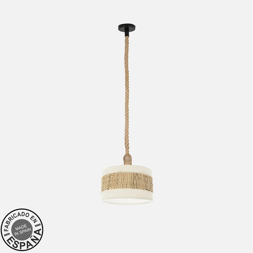 Abrila NICARAGUA Negro/Blanco/Natural - Colgante Rústico 1xE27 30 cm