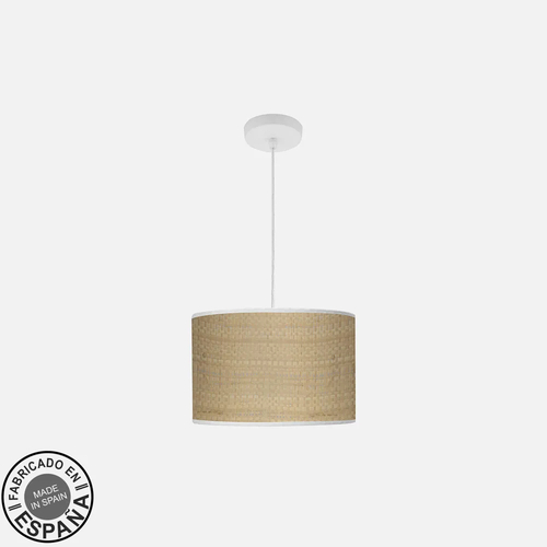 Abrila MODA Blanco/Cañizo Claro - Colgante Moderno 1xE27 30 cm