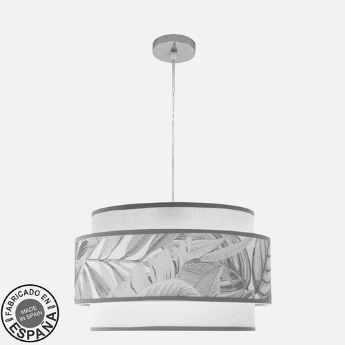 Abrila CAMERUN Cromo/Blanco/Gris - Colgante Moderno 3xE27 50 cm