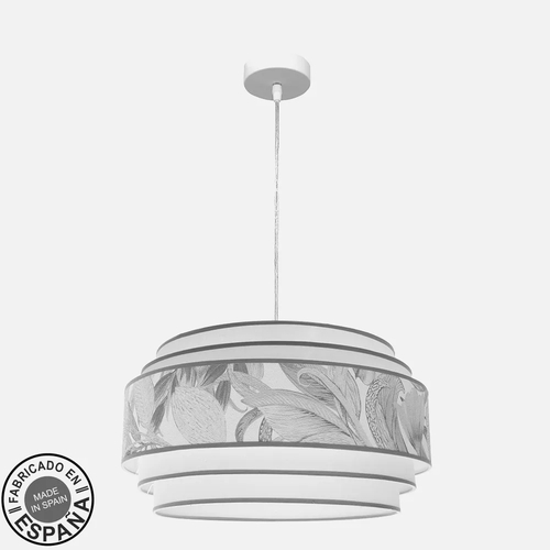 Abrila CAMERUN Blanco / Gris - Colgante Moderno Regx50x50cm