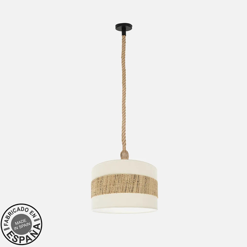 Abrila NICARAGUA Negro/Blanco/Natural - Colgante Rústico 1xE27 40 cm