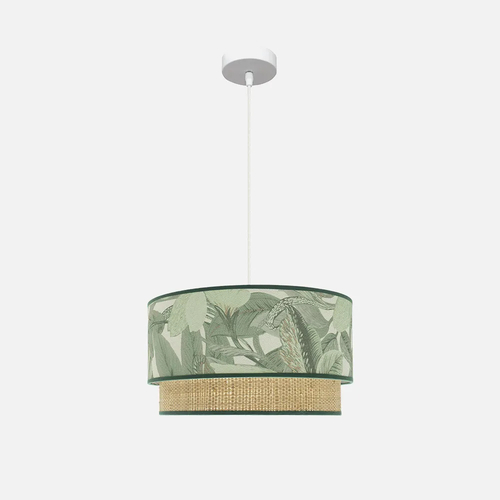 Abrila CONGO Blanco/Verde-Natural - Colgante Moderno 1xE27 40 cm