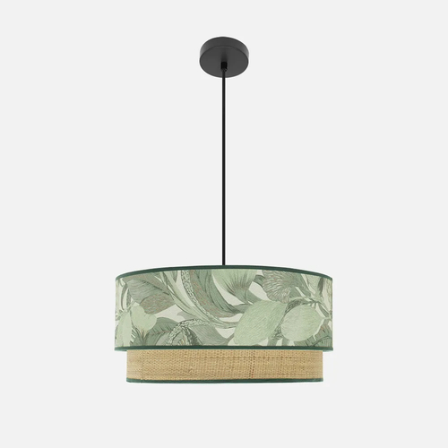 Abrila CONGO Negro/Verde-Natural - Colgante Moderno 3xE27 50 cm
