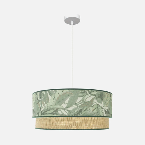 Abrila CONGO Blanco/Verde-Natural - Colgante Moderno 3xE27 60 cm