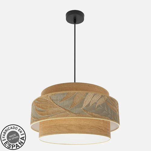 Abrila SAMOA Negro/Camel - Colgante Moderno 3xE27 50 cm