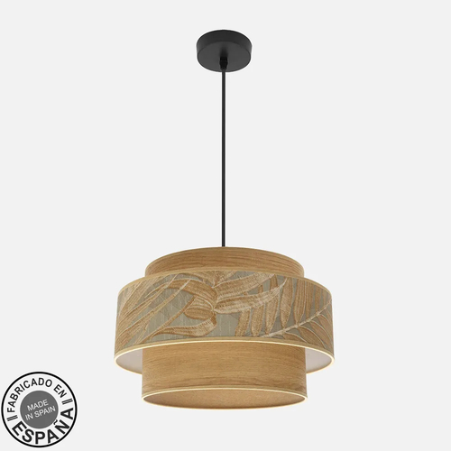 Abrila SAMOA Negro/Camel - Colgante Moderno 1xE27 40 cm