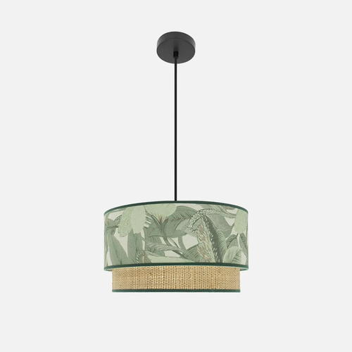 Abrila CONGO Negro/Verde-Natural - Colgante Moderno 1xE27 40 cm