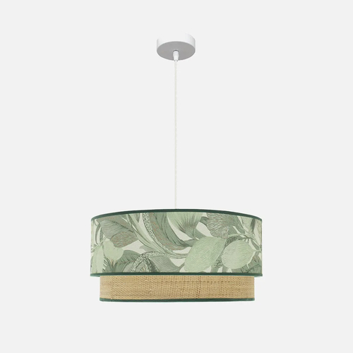 Abrila CONGO Blanco/Verde-Natural - Colgante Moderno 3xE27 50 cm