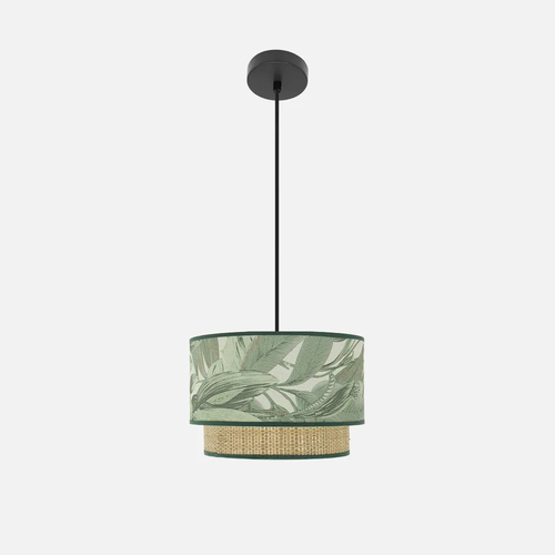 Abrila CONGO Negro/Verde-Natural - Colgante Moderno 1xE27 30 cm