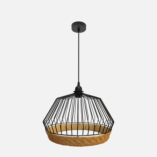 Abrila HUGO Negro / Natural - Colgante Rústico 33<78x36x36 cm