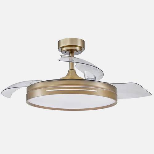 ABRILA MICENAS Cuero - Ventilador de Techo Aspas Retráctiles 59 W