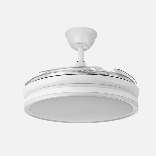 ABRILA Bayomo Blanco 59 W A+ - Ventilador de Techo Aspas Retráctiles 