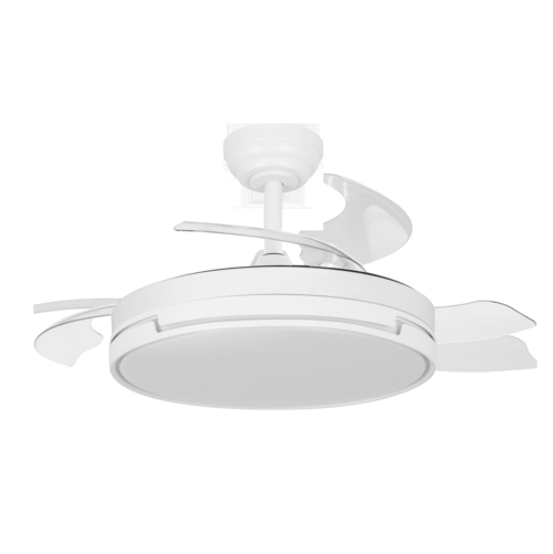 ABRILA PAPIRO Blanco - Ventilador de Techo Aspas Retráctiles 59 W