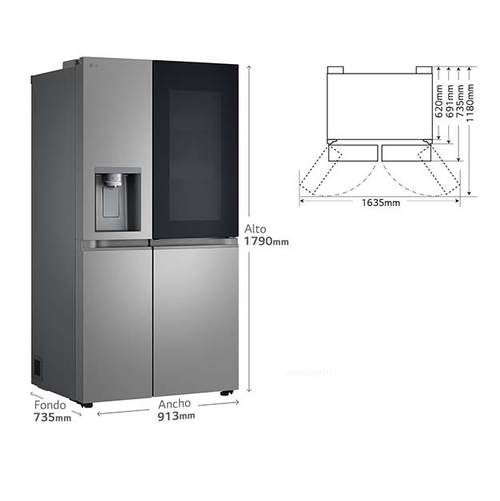 LG GSXE80PYBD INOX - Frigorífico Side by Side No Frost
