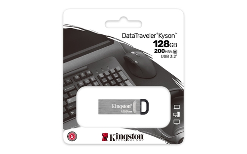KINGSTON DATATRAVELER KYSON 128GB - Pendrive Plata