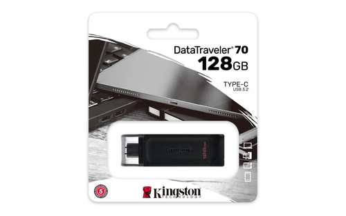 KINGSTON DATATRAVELER DT70 128GB - Pendrive Negro