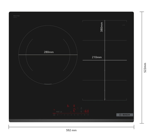 BOSCH PXJ631HC2E Negro - Vitrocerámica de Inducción 60CM